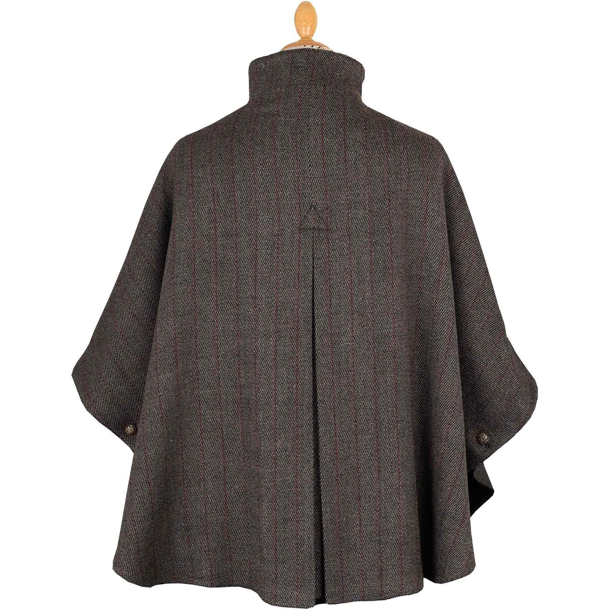 Charcoal Velvet and Tweed Reversible Cape