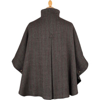 Charcoal Velvet and Tweed Reversible Cape