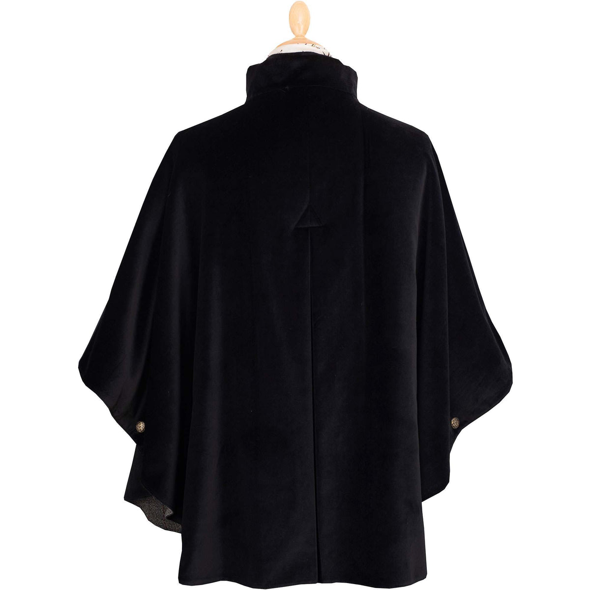 Charcoal Velvet and Tweed Reversible Cape