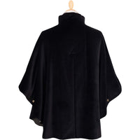 Charcoal Velvet and Tweed Reversible Cape