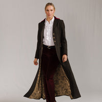 Dark Brown T.ba Long Tweed Coat