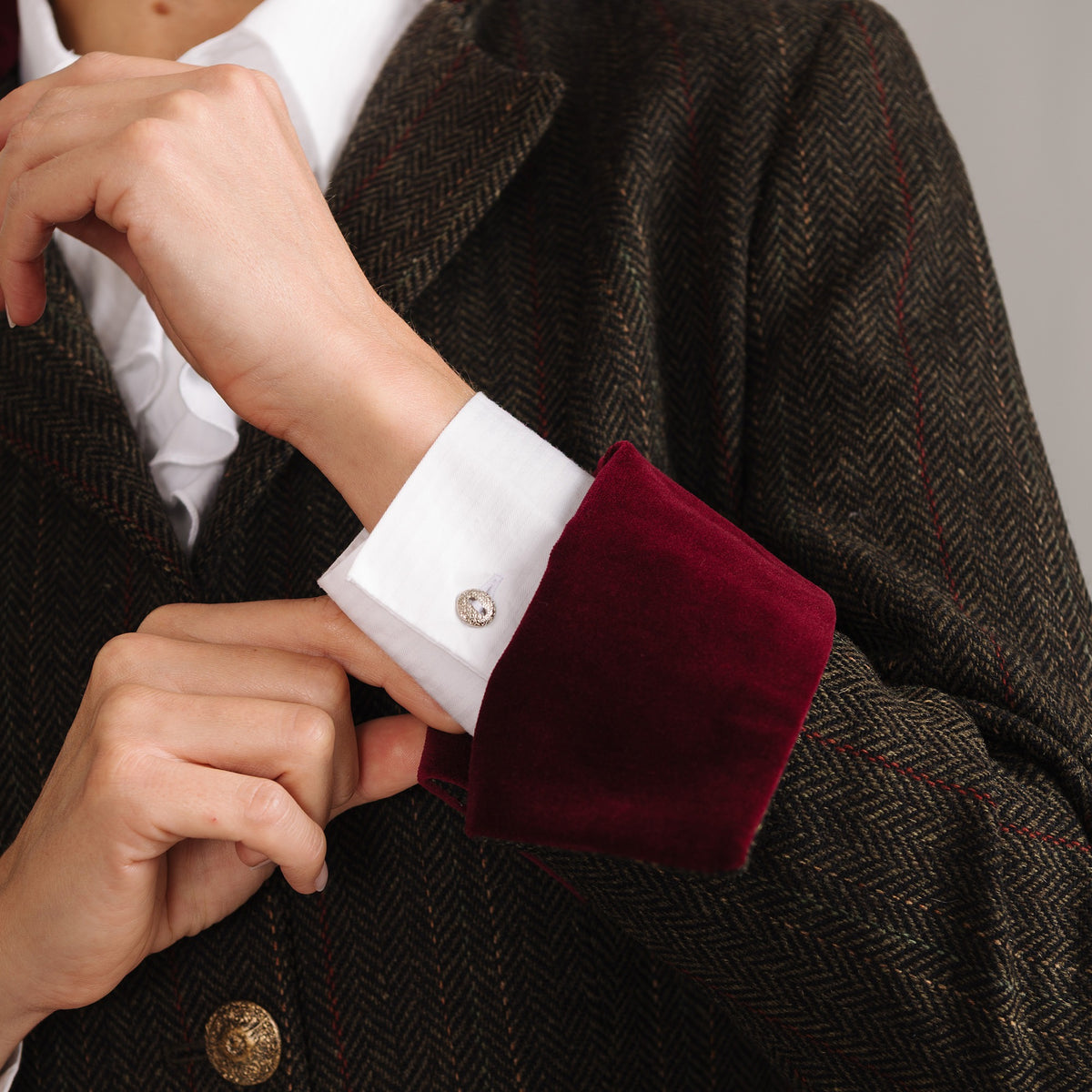 Dark Brown T.ba Long Tweed Coat