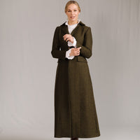 Olive Green T.ba Long Tweed Coat
