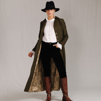 Olive Green T.ba Long Tweed Coat