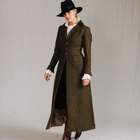 Olive Green T.ba Long Tweed Coat