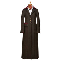 Dark Brown T.ba Long Tweed Coat