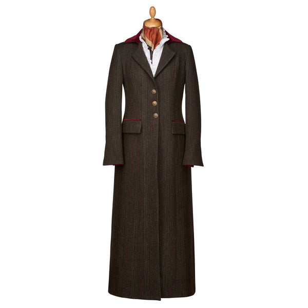 Dark Brown T.ba Long Tweed Coat
