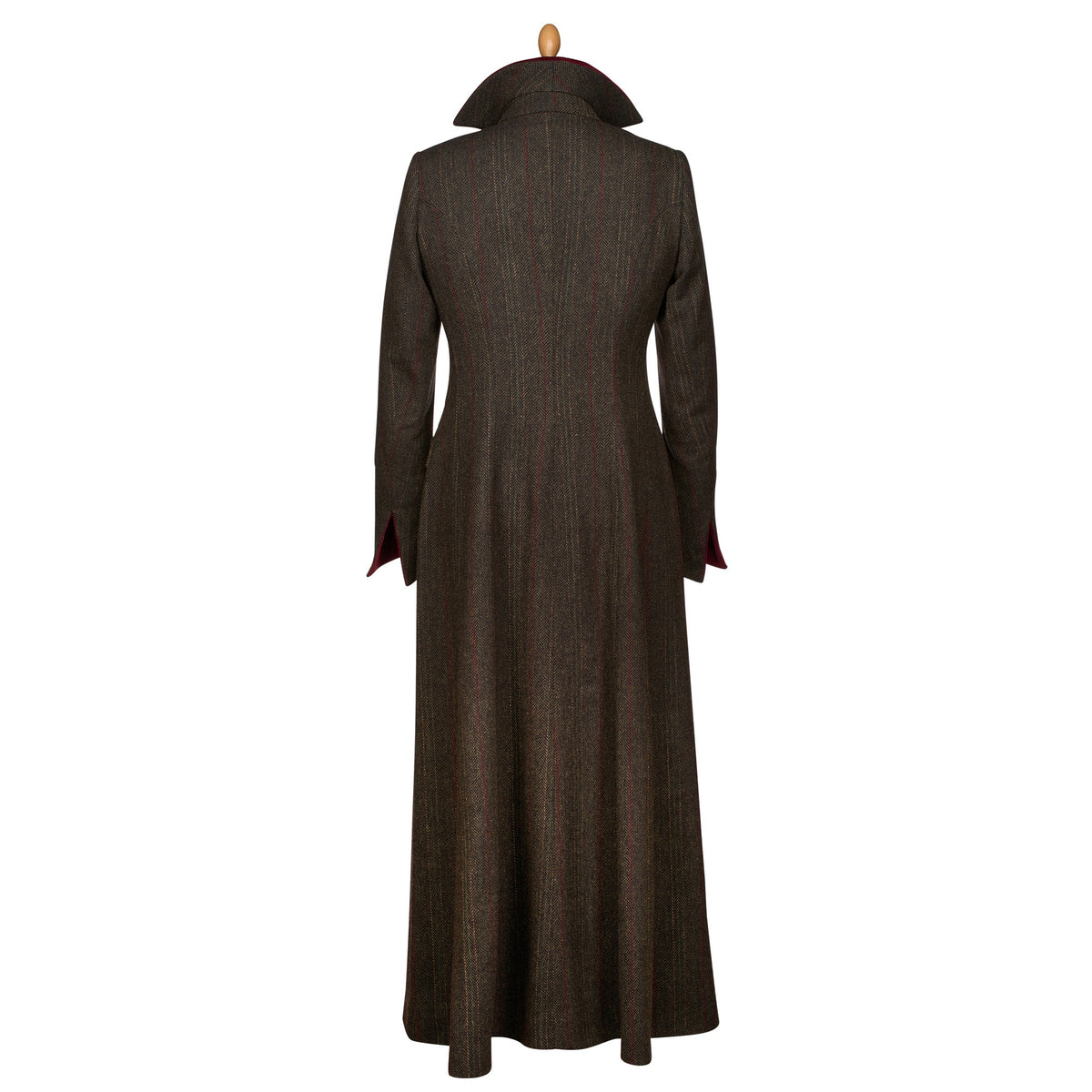 Dark Brown T.ba Long Tweed Coat