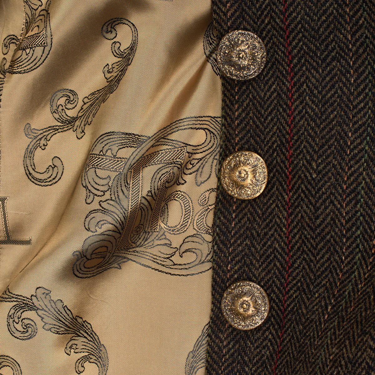 Dark Brown T.ba Long Tweed Coat