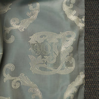 Moss Green Long Tweed With Velvet Trim Coat