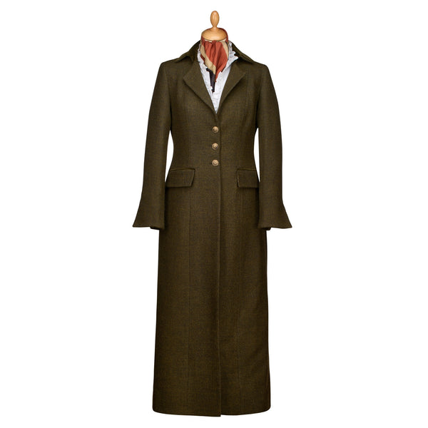 Olive Green T.ba Long Tweed Coat