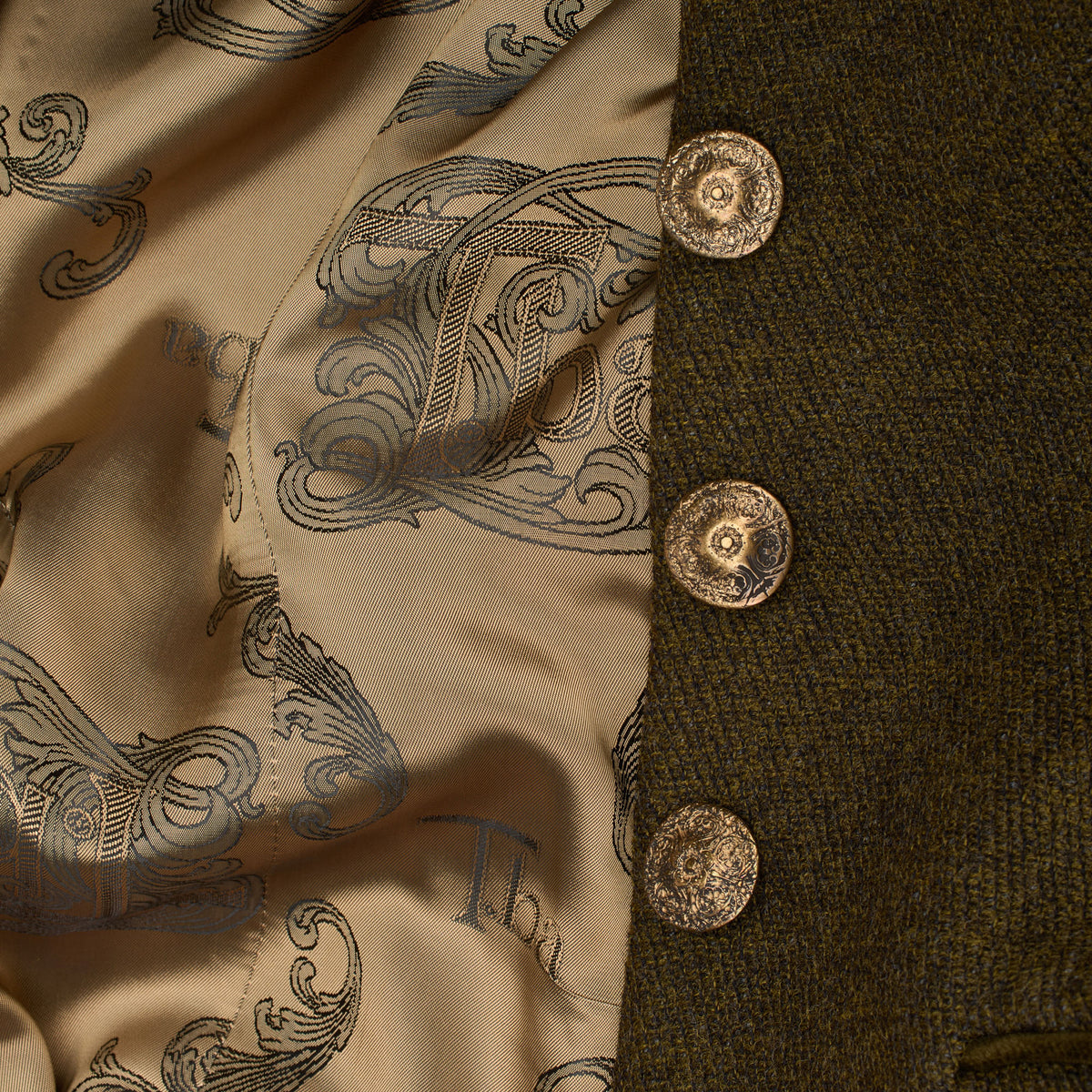 Olive Green T.ba Long Tweed Coat