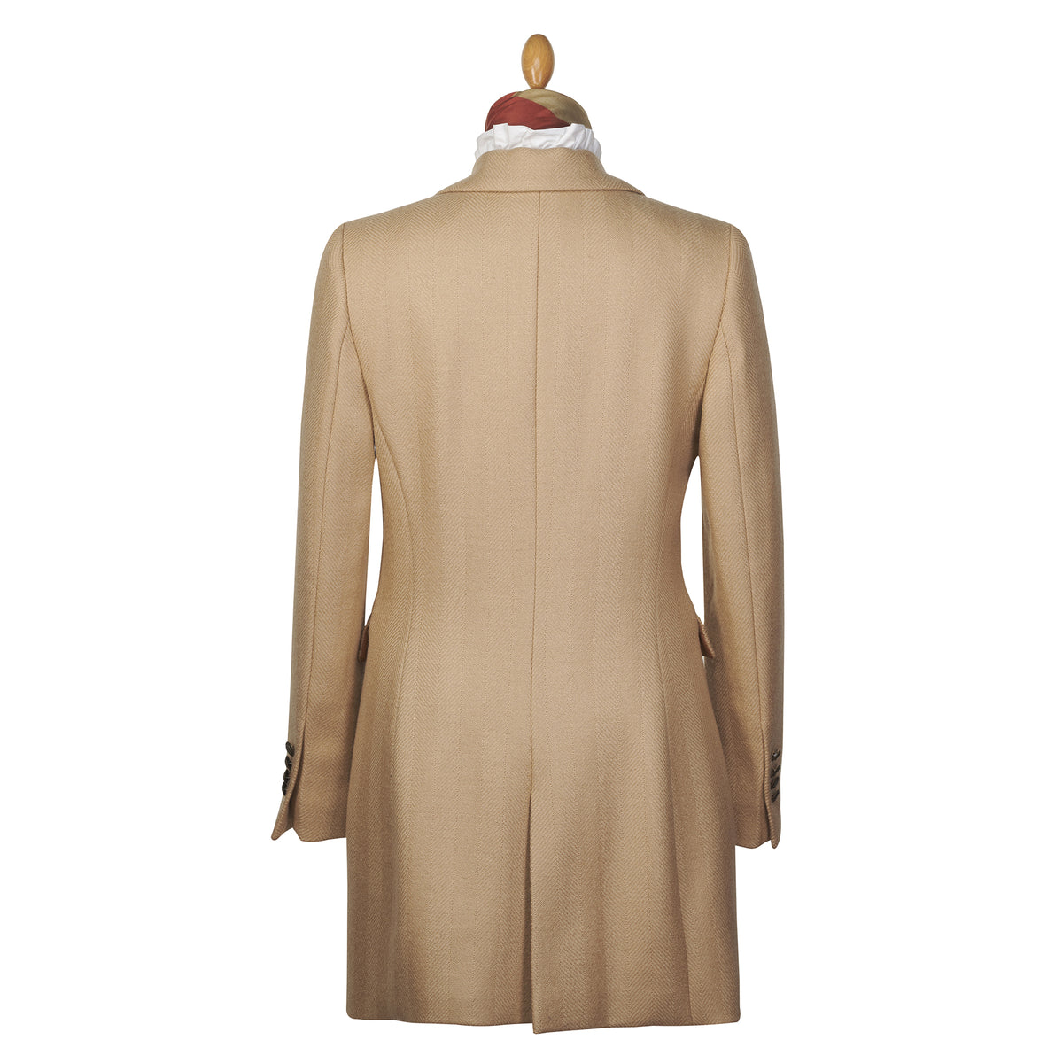 Beige Single Breasted Twill Short Coat