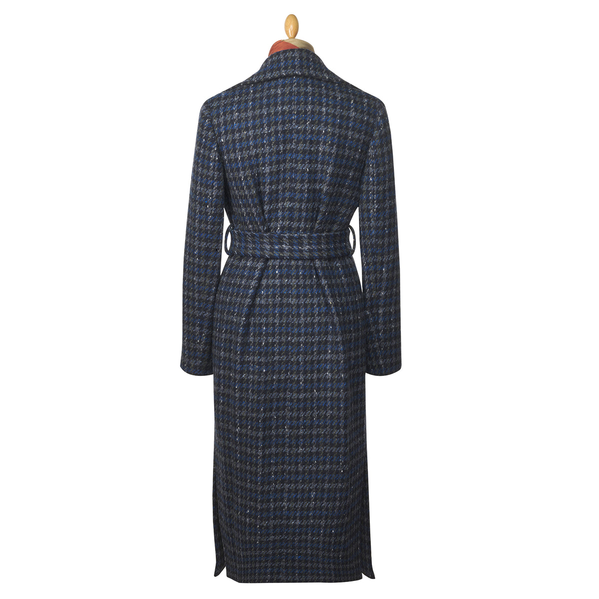 Blue Melrose Tweed Wrap Coat