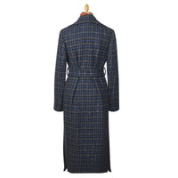 Blue Melrose Tweed Wrap Coat