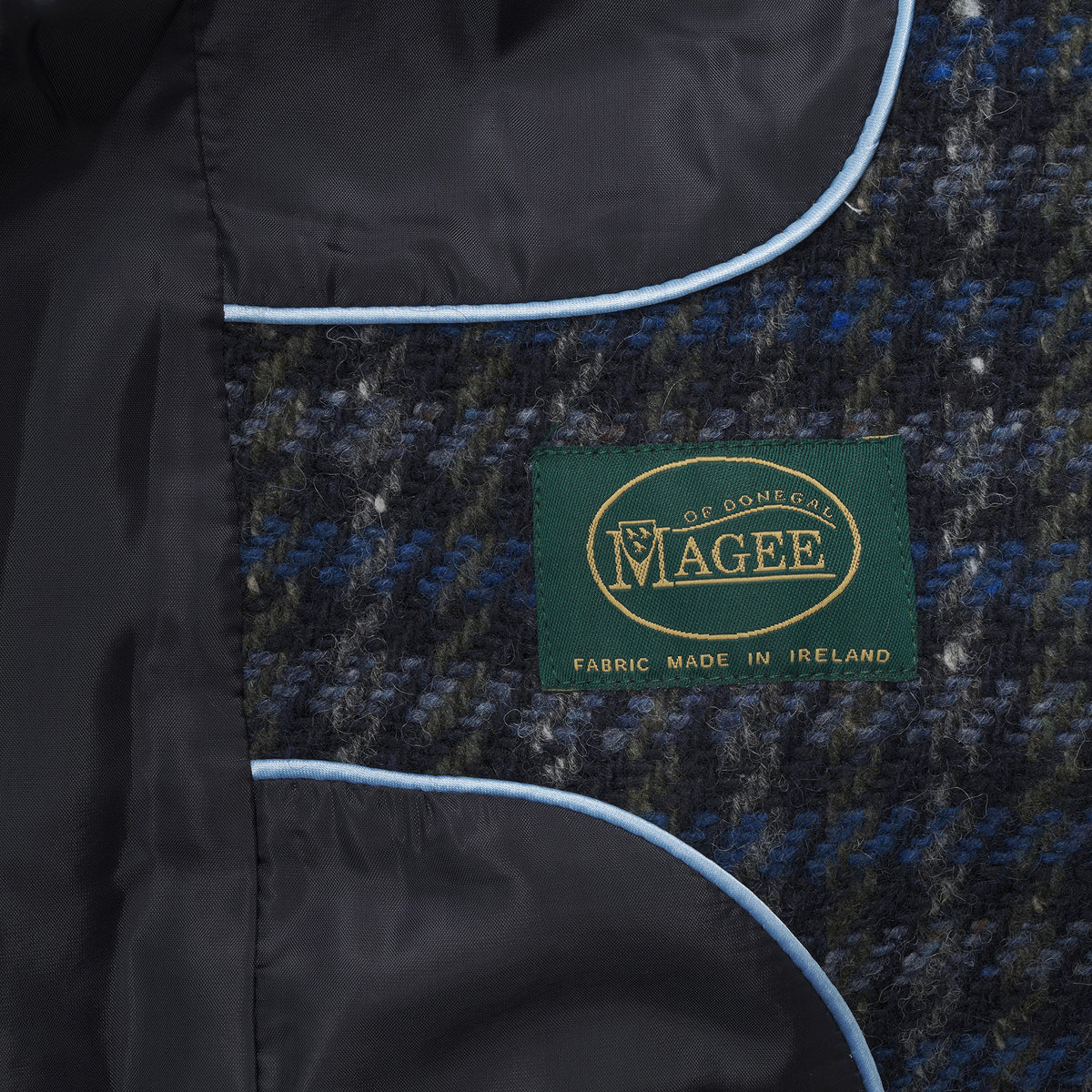 Blue Melrose Tweed Wrap Coat