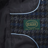 Blue Melrose Tweed Wrap Coat