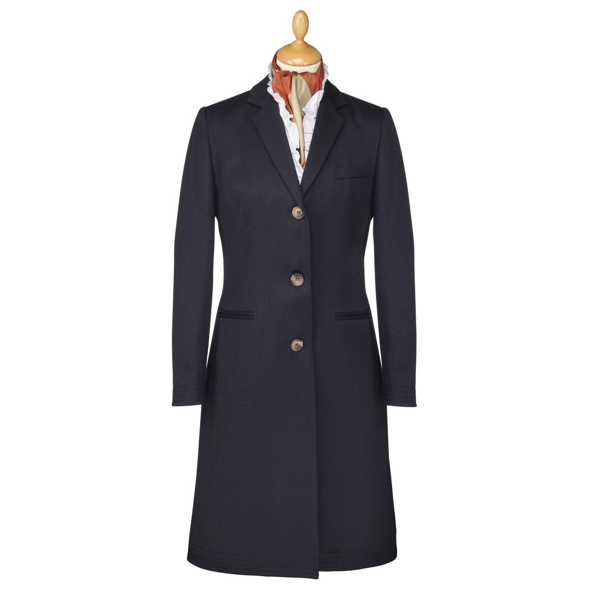 Ladies Navy Covert Coat