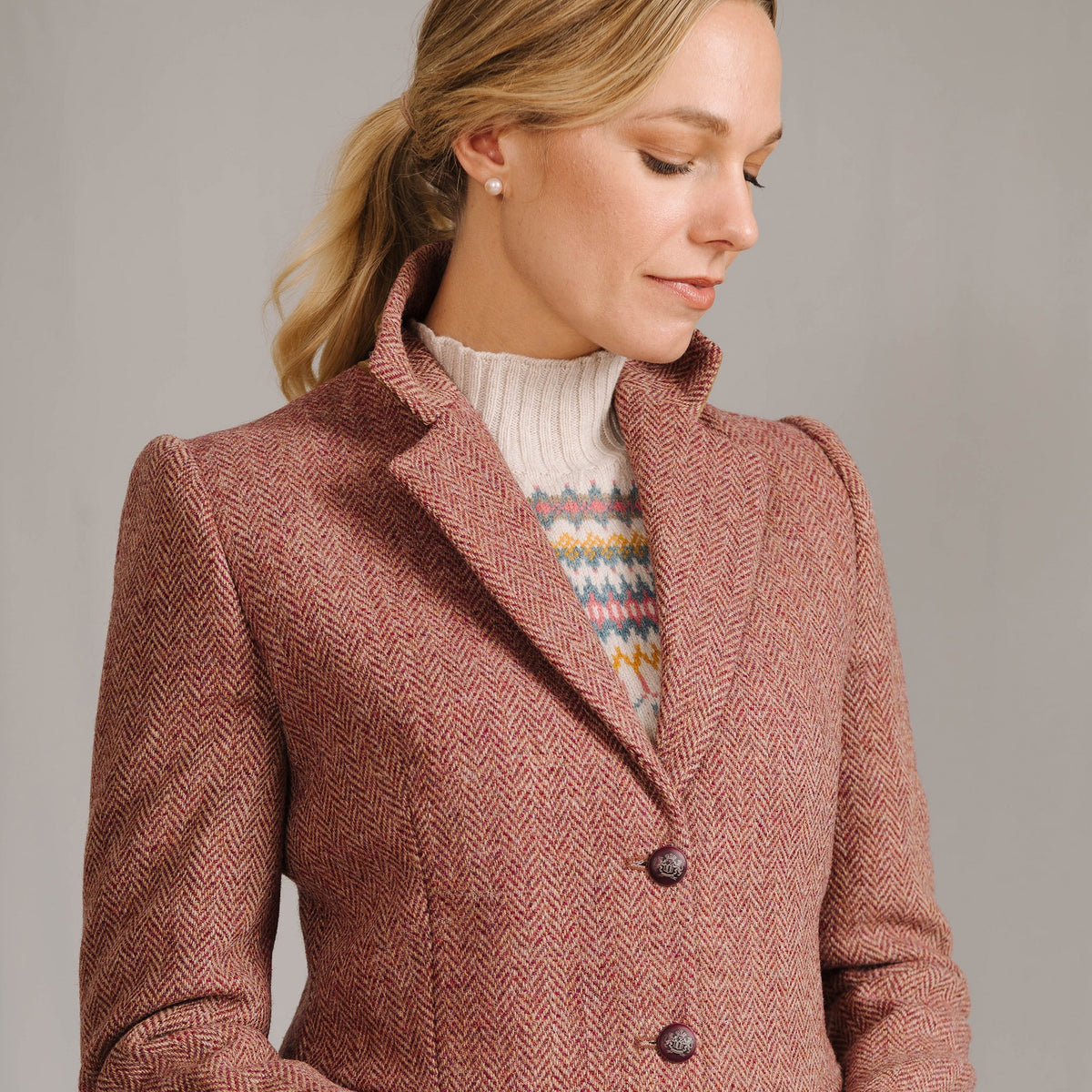 Pink Wantage Harris Tweed Coat