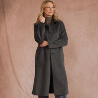Olive Green Reversible Wool & Cashmere Long Coat