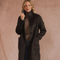 Olive Green Reversible Wool & Cashmere Long Coat
