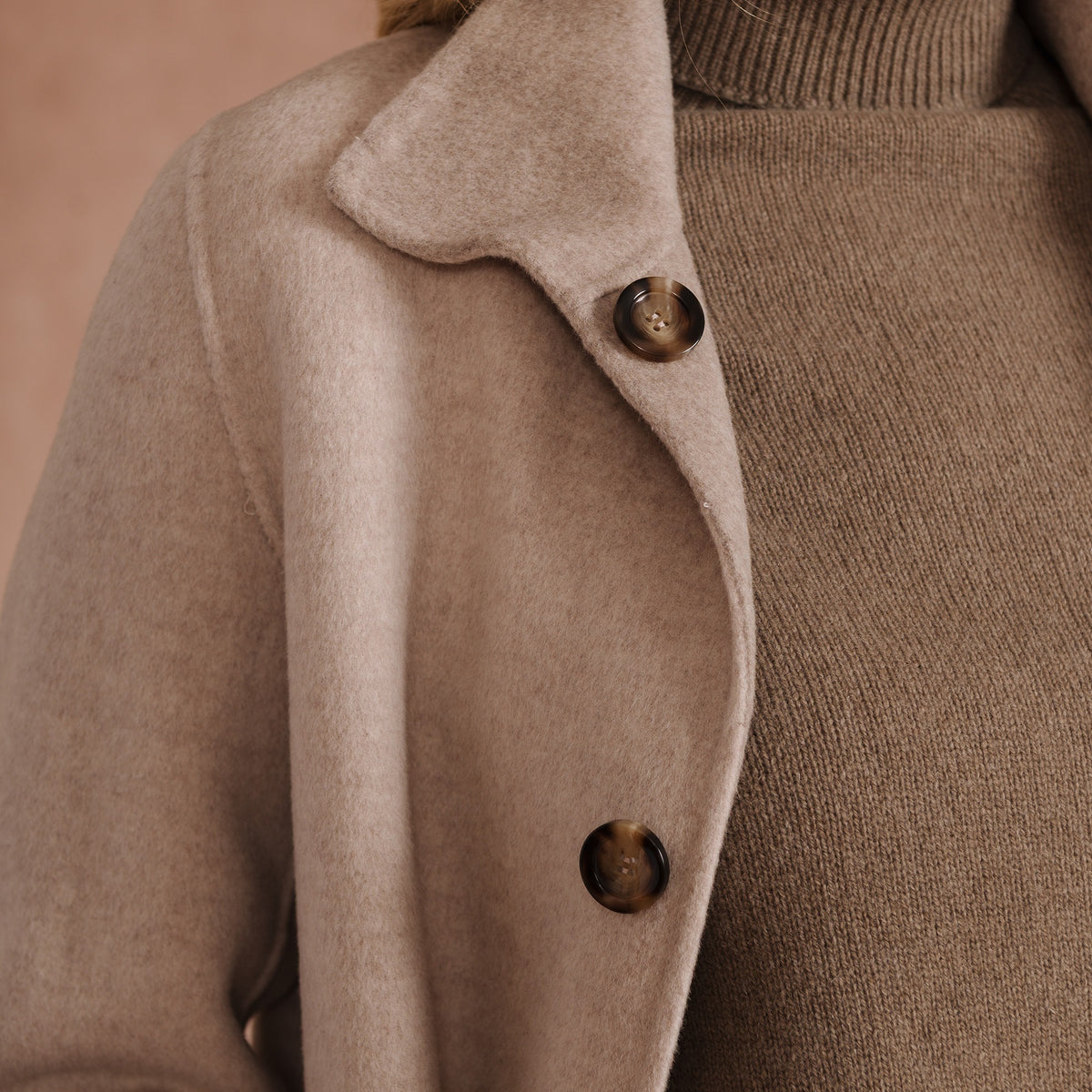 Beige Reversible Wool & Cashmere Long Coat