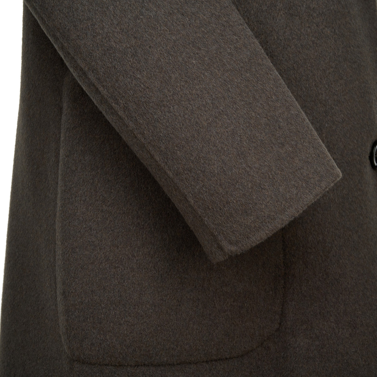 Olive Green Reversible Wool & Cashmere Long Coat