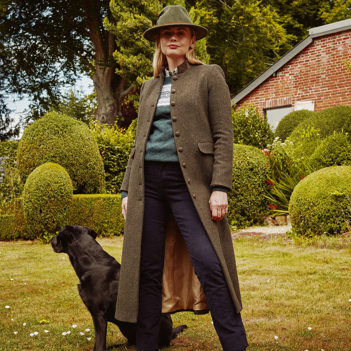 Olive Carlisle Long Military Coat