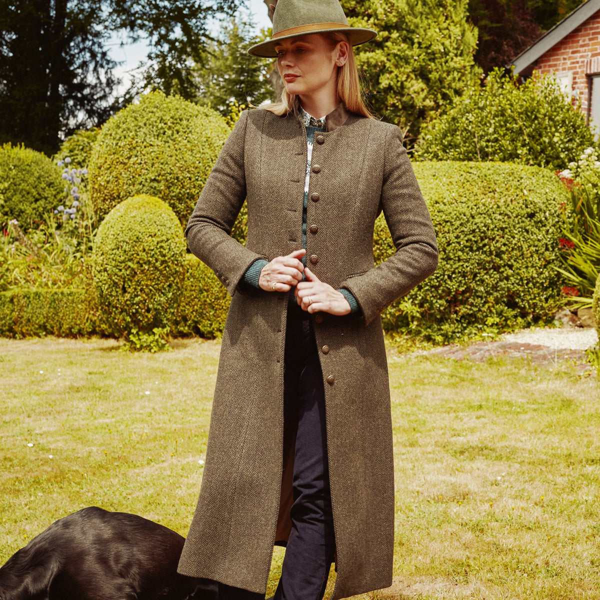 Olive Carlisle Long Military Coat