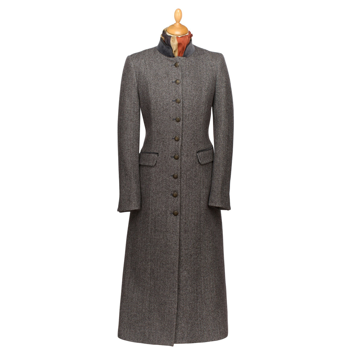 Grey Carlisle Long Military Coat