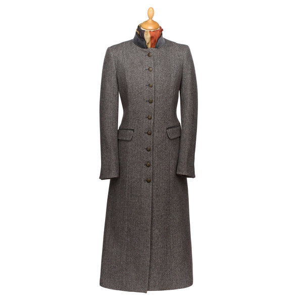 Grey Carlisle Long Military Coat