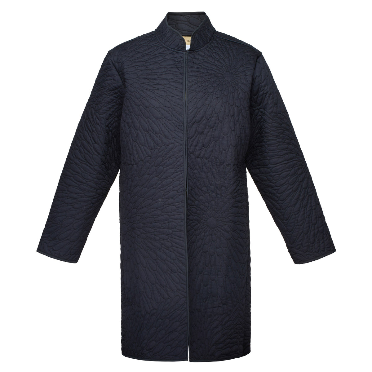 Dark Navy Quilted Cotton Coat