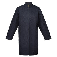 Dark Navy Quilted Cotton Coat