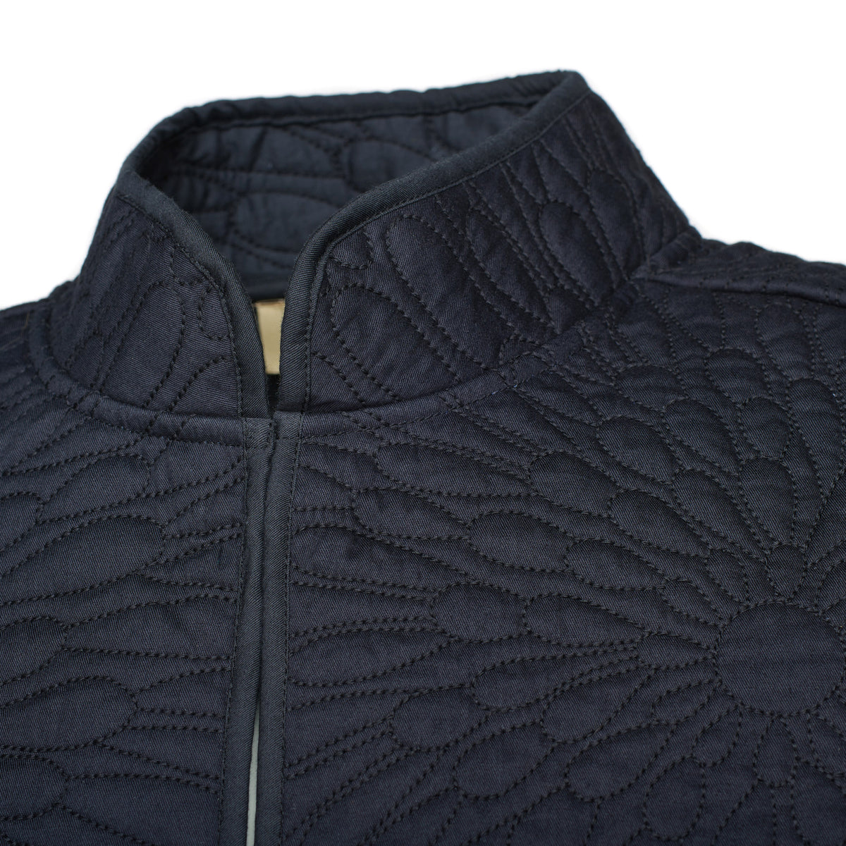 Dark Navy Quilted Cotton Coat
