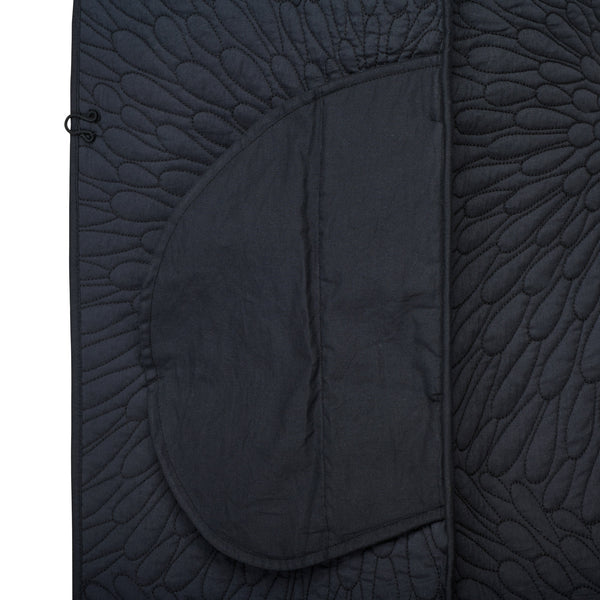 Dark Navy Quilted Cotton Coat