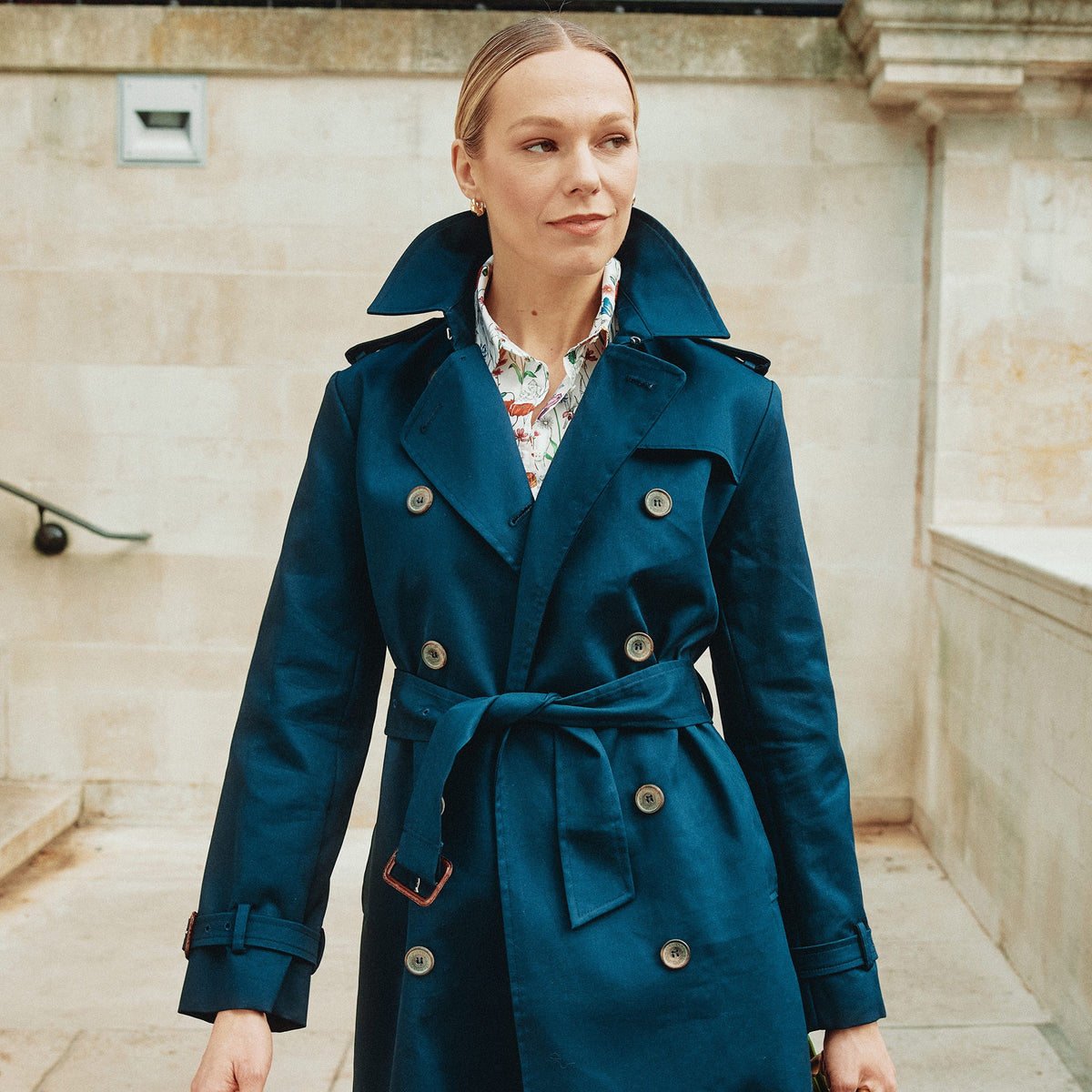 Navy Classic Belted Trench Coat