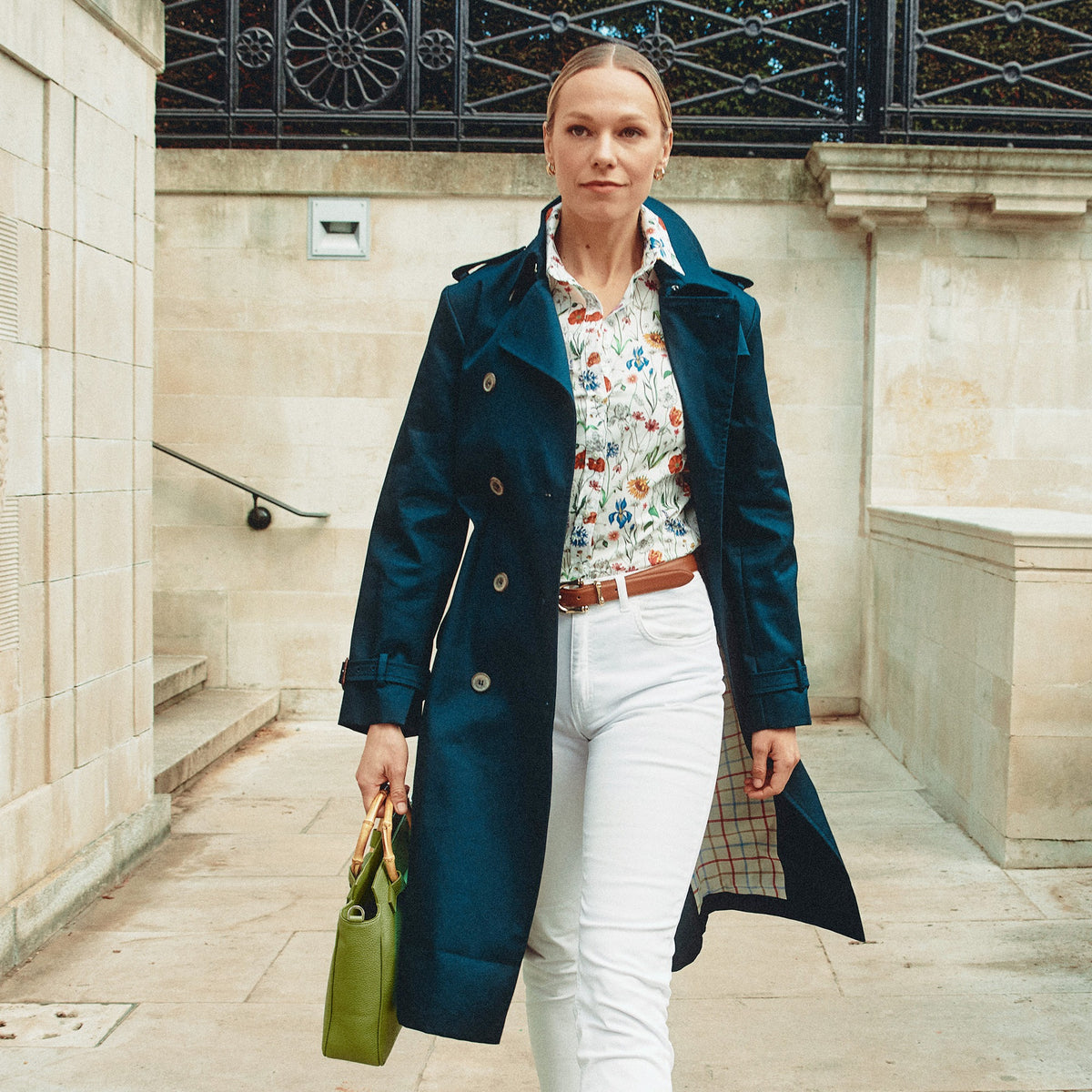 Navy Classic Belted Trench Coat