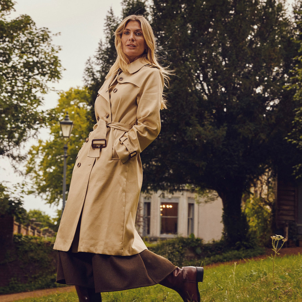 Beige Classic Belted Trench Coat