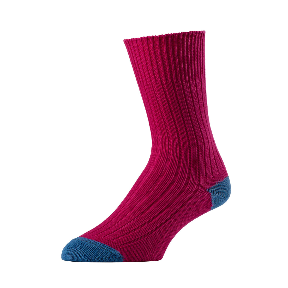 Pink Cotton Heel & Toe Sock