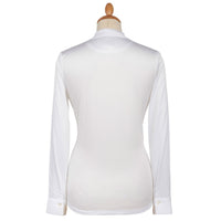 White Pin Tuck Pie Crust Cotton Shirt