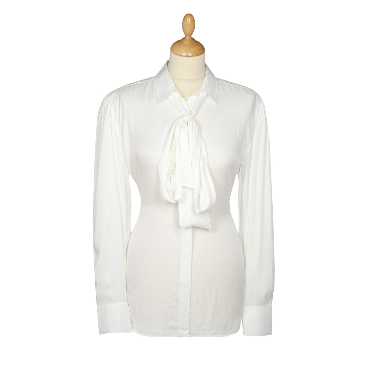 White Satin Viscose Tie Shirt