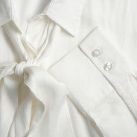 White Satin Viscose Tie Shirt