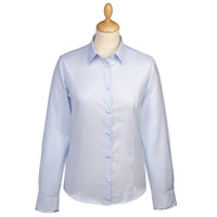 Blue Floral Trim Fitted Shirt