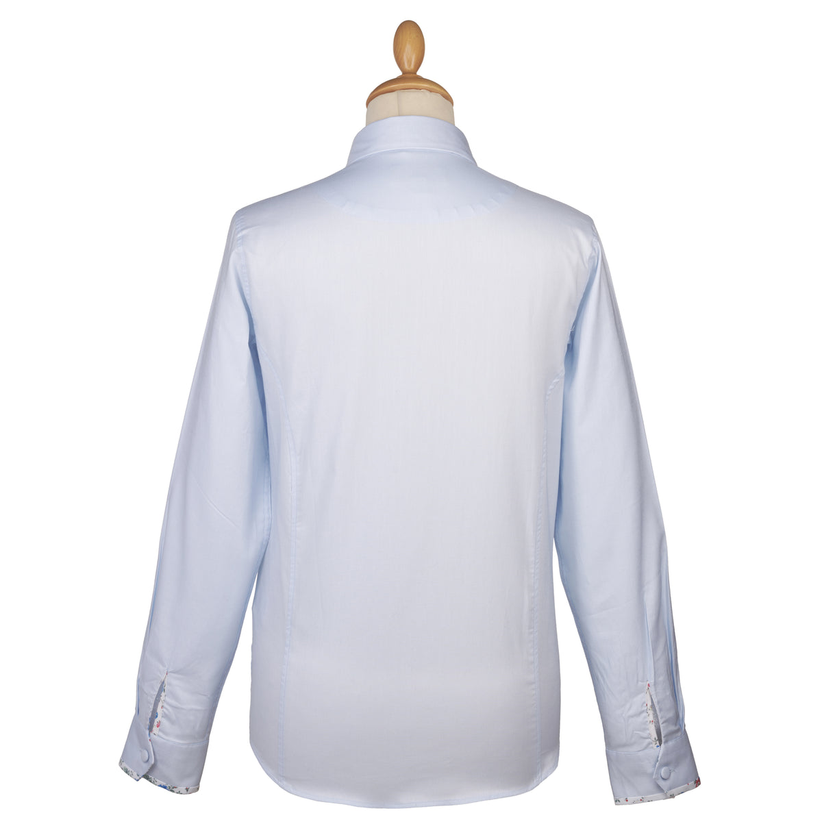 Blue Floral Trim Fitted Shirt