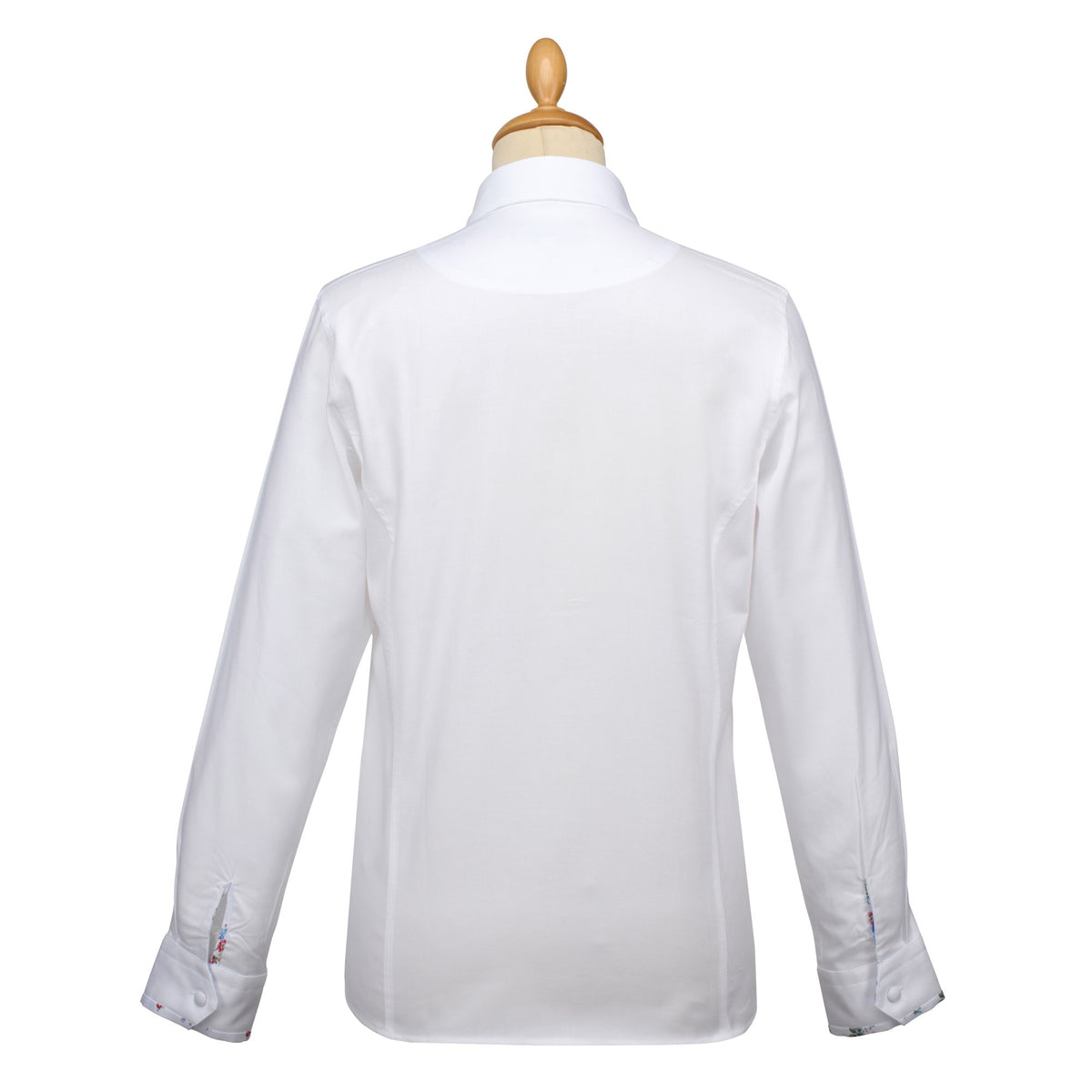 Classic White Tailored Shirt with Floral Trim