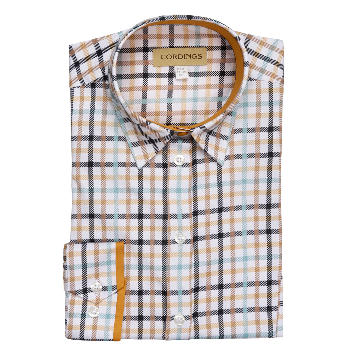 White and Yellow Tattersall Trim Shirt