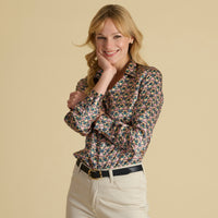 Lotus Love Silk Shirt made with Liberty Fabric