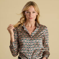 Lotus Love Silk Shirt made with Liberty Fabric