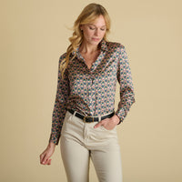 Lotus Love Silk Shirt made with Liberty Fabric