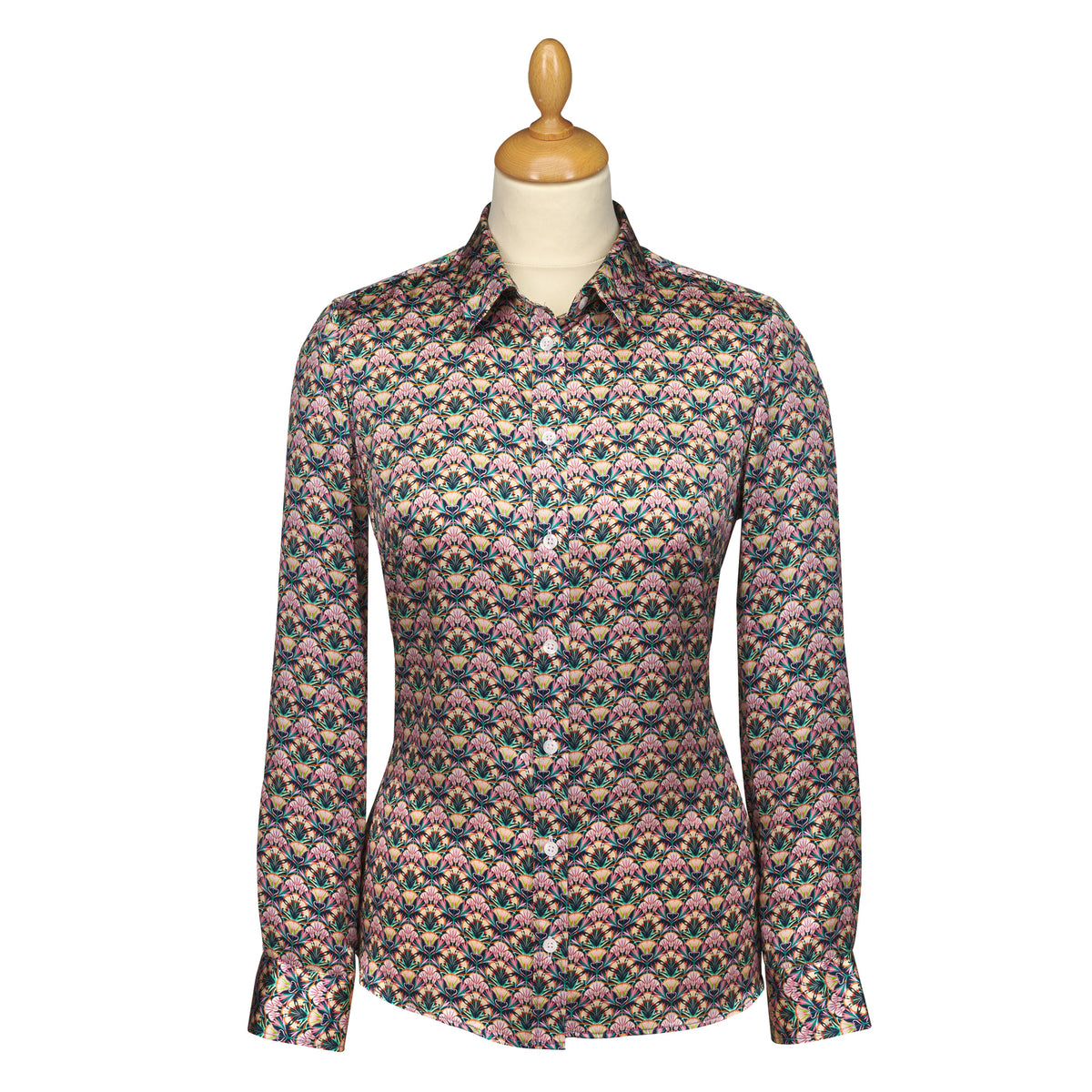 Lotus Love Silk Shirt made with Liberty Fabric